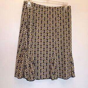 Skater Skirt Flutter Skirt Pull on High Waist Abstract Geometric Print EUC